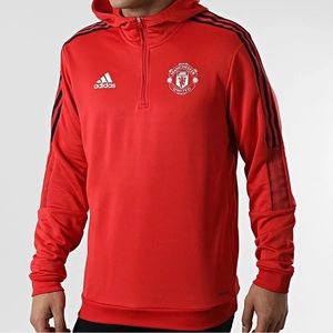 Adidas Manchester United FC Red Hoodie Jacket Size 2XL